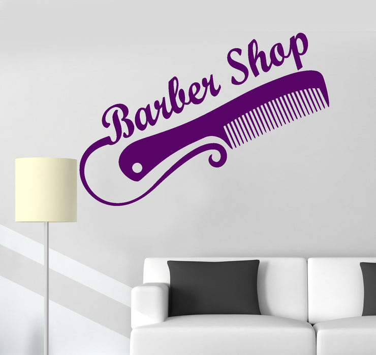 Vinyl Wall Decal Barber Shop Beauty Salon Hair Barber Tools Stickers (ig3243)