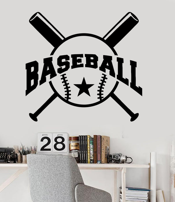 Vinyl Wall Decal Baseball Bat Children's Room Sports Fans Stickers Unique Gift (ig3556)