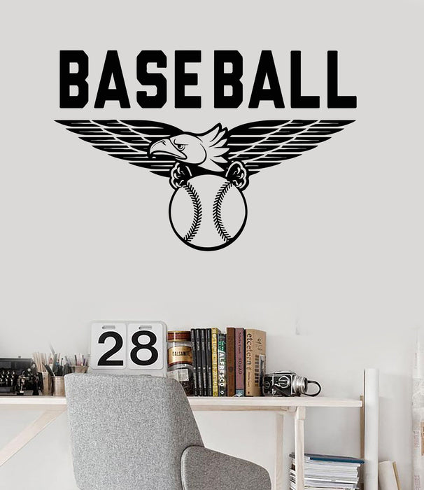 Vinyl Wall Decal Baseball Sports Fan Ball Eagle Mascot Stickers Mural Unique Gift (ig3435)