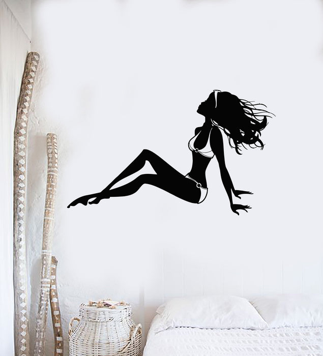Wall Decal Sexy Woman Beach Relax Vacation Sun Tanning Vinyl Stickers Unique Gift (ig2869)
