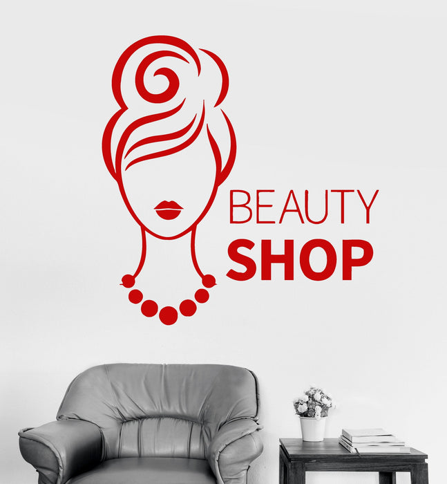 Vinyl Wall Decal Beauty Shop Woman Fashion Girl Stickers Unique Gift (300ig)