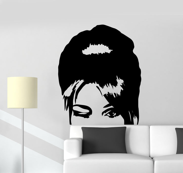 Autocollant mural en vinyle Belle femme Salon de coiffure Beauté Autocollants Mural Cadeau unique (ig3811)