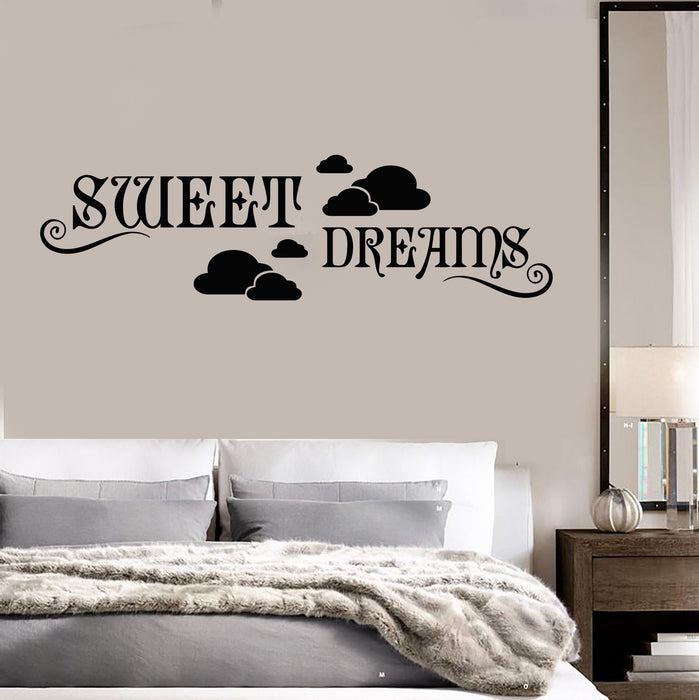 Vinyl Decal Bedroom Sweet Dreams Cloud Decor for Room Wall Sticker Unique Gift (ig1164)