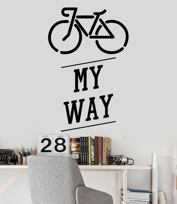 Vinyl Wall Decal Bike Bicycle Teen Art Quote Teenager Stickers Unique Gift (221ig)