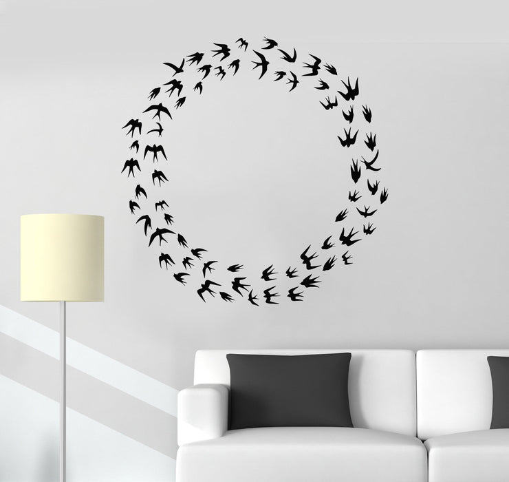 Vinyl Wall Decal Birds Circle Room Art Home Decoration Stickers Mural Unique Gift (ig3187)