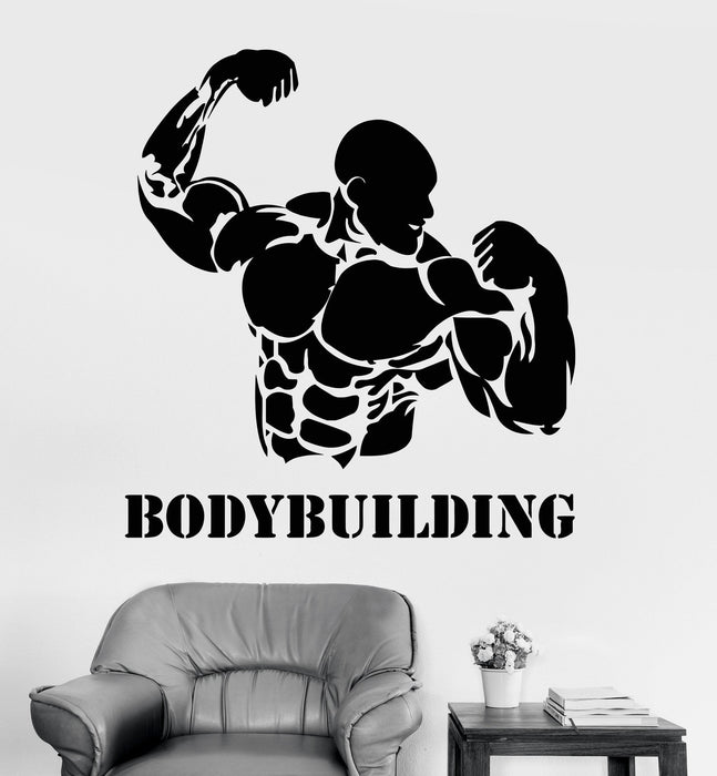 Vinyl Wall Decal Bodybuilding Fitness Gym Iron Sport Stickers Unique Gift (ig3564)