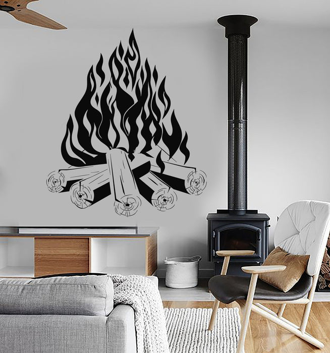 Vinyl Wall Decal Bonfire Campfire Camping Fire Fireplace Stickers Unique Gift (ig3817)