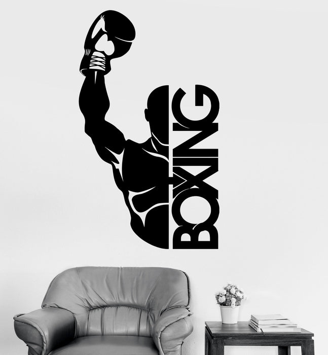 Vinyl Wall Decal Boxing Boxer Fight Sports Decor Stickers Mural Unique Gift (ig3466)