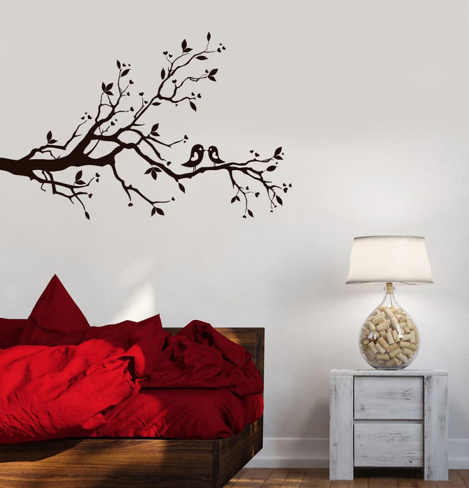 Wall Decal Tree Branches Birds Love Room Decoration Romantic Vinyl Mural Unique Gift ig2862