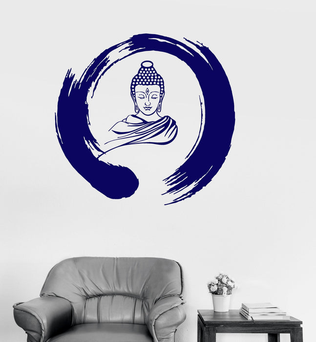 Vinyl Wall Decal Zen Circle Buddha Buddhism Meditation Stickers Unique Gift (ig3036)