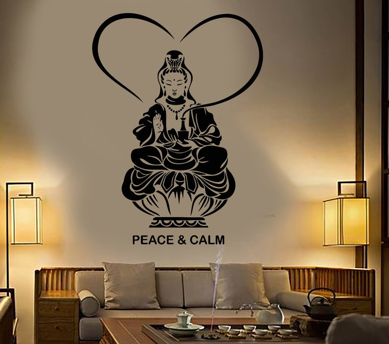 Vinyl Wall Decal Buddha Meditation Peace Calm Buddhism Stickers Unique Gift (ig3520)