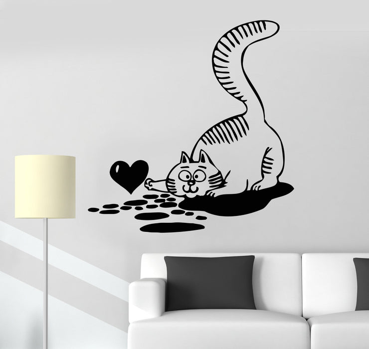 Vinyl Wall Decal Cute Kitten Cat Animal Pet Love Room Decoration Stickers Unique Gift (ig3168)