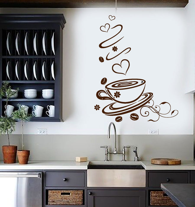 Wall Vinyl Decal Coffee Shop Cup Kitchen Art Decoration Stickers Unique Gift (ig3084)