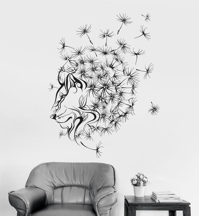Vinyl Wall Decal Dandelion Abstract Lion Flower Floral Art Stickers Unique Gift (ig3372)