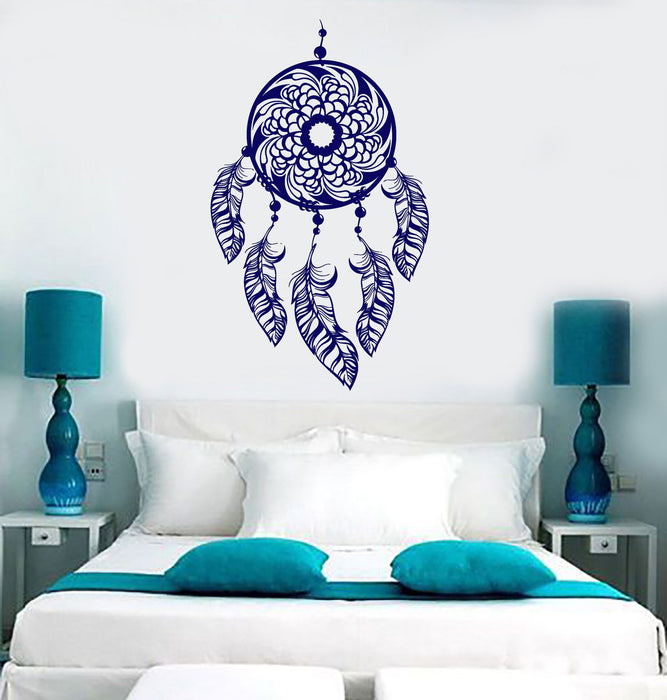 Vinyl Wall Decal Dreamcatcher Bedroom Decoration Home Art Feathers Stickers Unique Gift (ig3099)