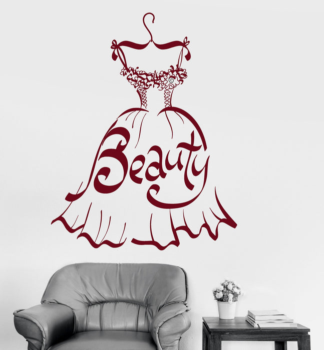 Vinyl Wall Decal Dress Women Beauty Clothes Girl Wedding Stickers Unique Gift (ig3177)