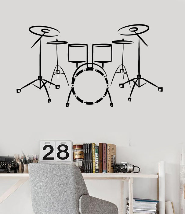 Vinyl Wall Decal Drums Music Musical Instrument Pop Rock Art Stickers Unique Gift (ig3237)