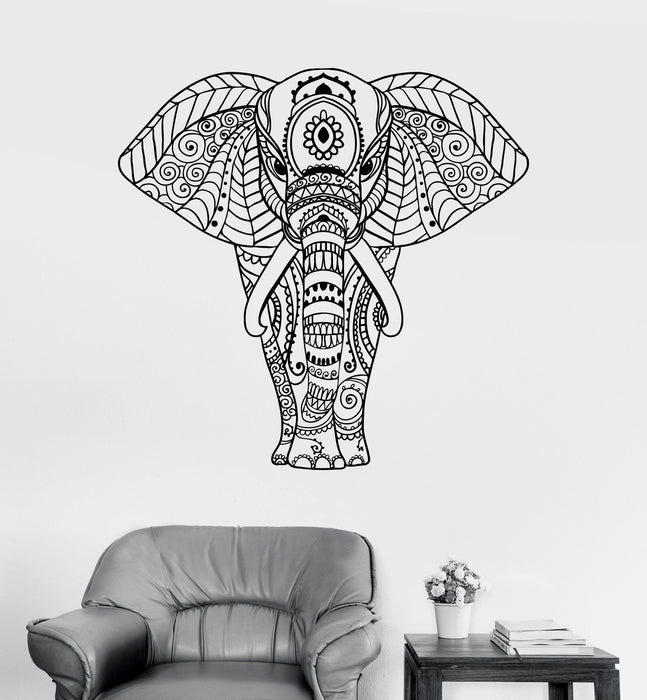Vinyl Wall Decal Elephant Ornament Animal Patterns Stickers Mural Unique Gift (ig3449)