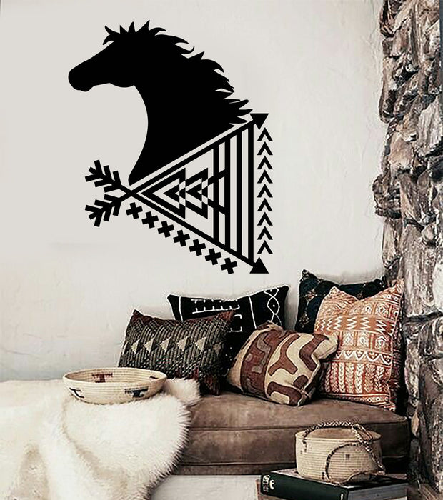 Vinyl Wall Decal Ethnic Style Arrow Room Decoration Horse Stickers Unique Gift (ig3722)