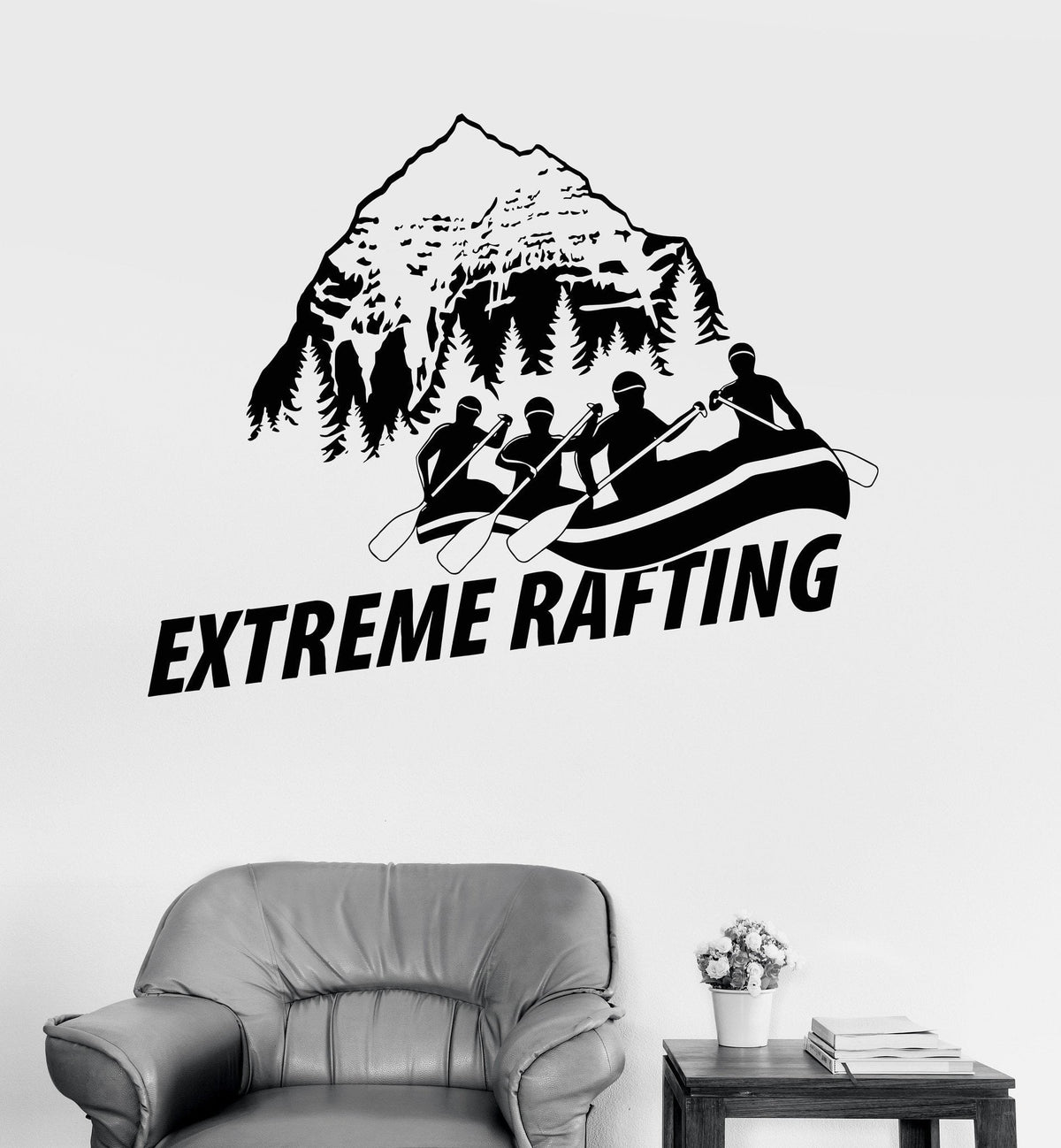 Vinyl Wall Decal Extreme Rafting Water Sports Mountain Hobbies Sticker ...