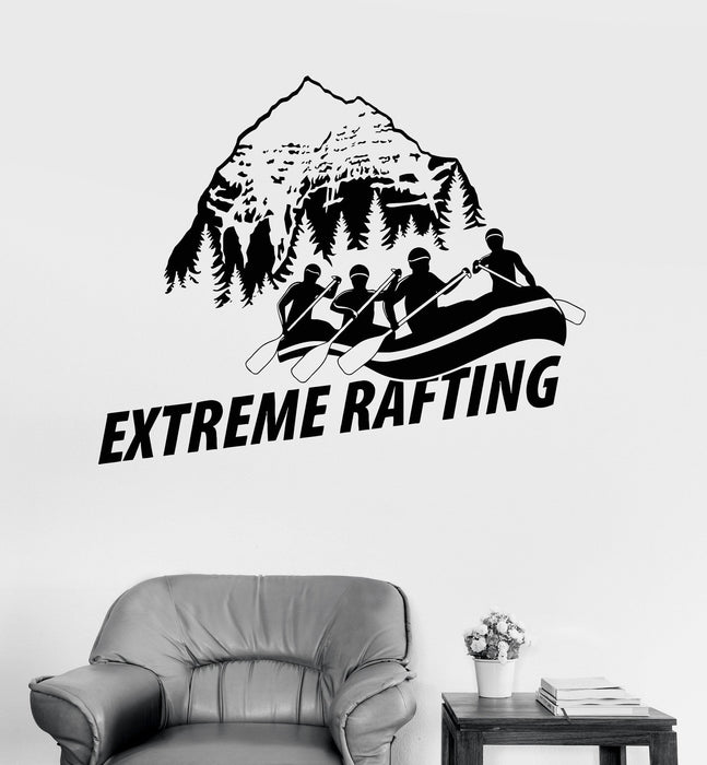 Vinyl Wall Decal Extreme Rafting Water Sports Mountain Hobbies Stickers Unique Gift (ig3420)