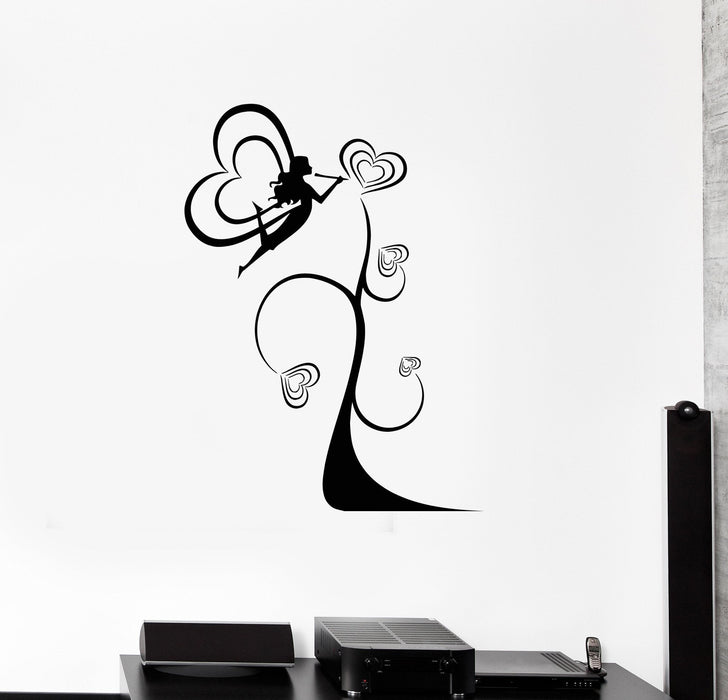 Наклейка на стену Фея Любви Комната для Девочек Романтическая Спальня Виниловые Наклейки Уникальный Подарок (ig2860)