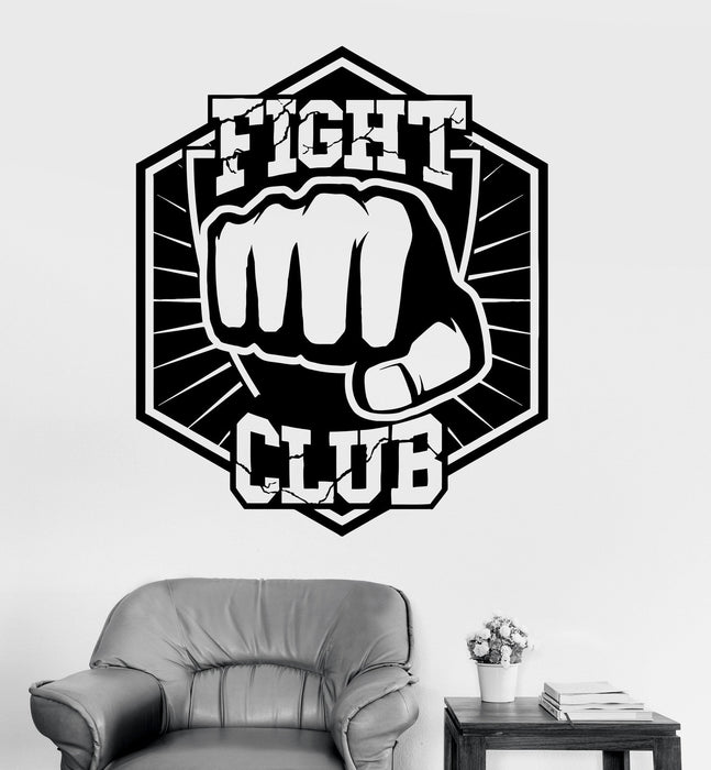 Vinyl Wall Decal Fight Club Martial Arts Fist Fighting Sports Stickers Unique Gift (ig3502)