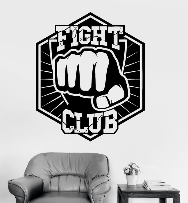Autocollant mural en vinyle Fight Club Arts martiaux Combat au poing Sports Autocollants Cadeau unique (ig3502)