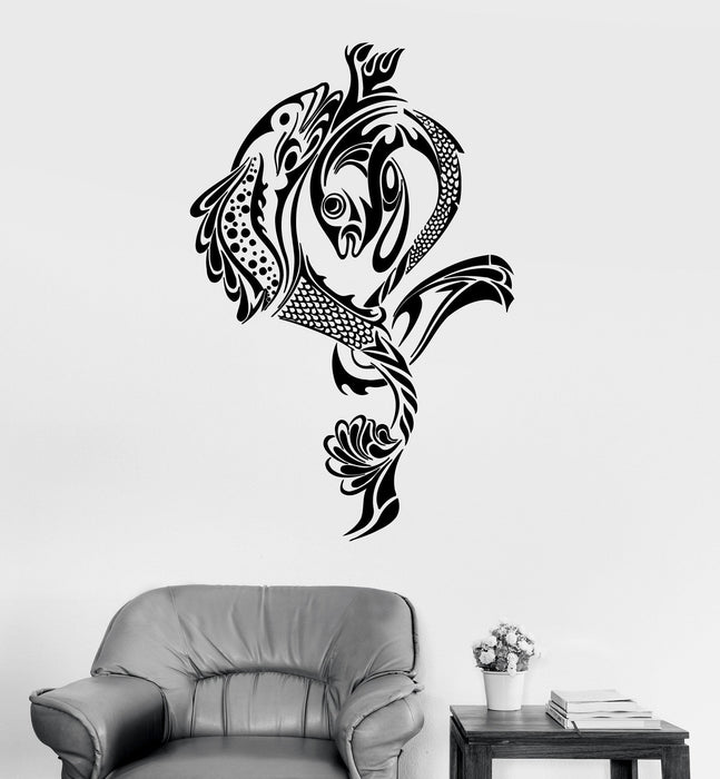 Vinyl Wall Decal Fish Fishing Fisherman Art Stickers Mural Unique Gift (446ig)