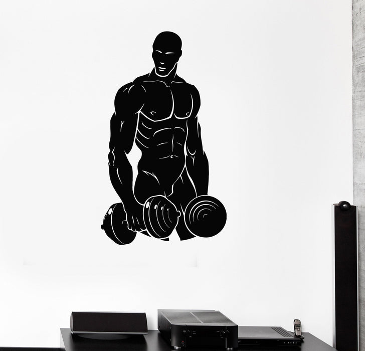 Wall Decal Muscled Man Sports Fitness Bodybuilding Gym Vinyl Stickers Unique Gift (ig2968)
