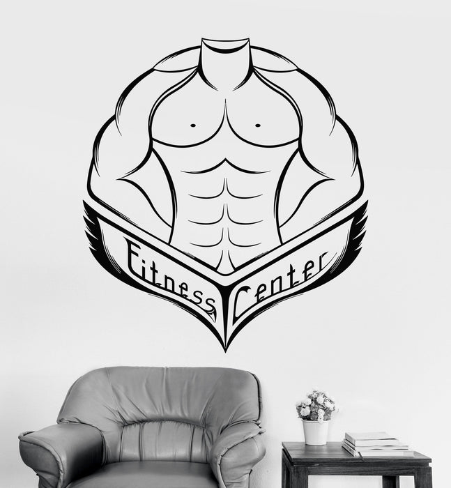 Vinyl Wall Decal Fitness Center Gym Decoration Bodybuilding Stickers Unique Gift (ig3575)