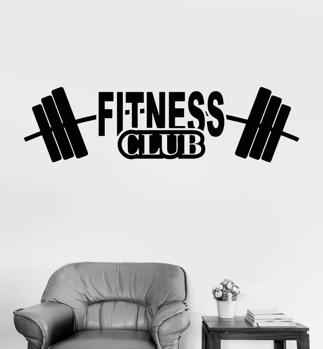Vinyl Wall Decal Fitness Club Gym Bodybuilding Barbell Sports Stickers Unique Gift (ig3531)
