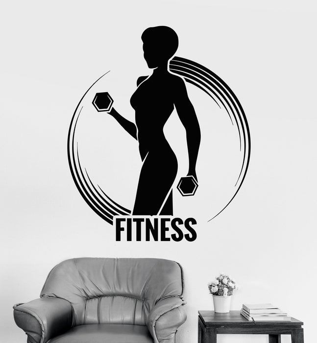 Vinyl Wall Decal Woman Fitness Girl Gym Healthy Lifestyle Stickers Unique Gift (ig3481)
