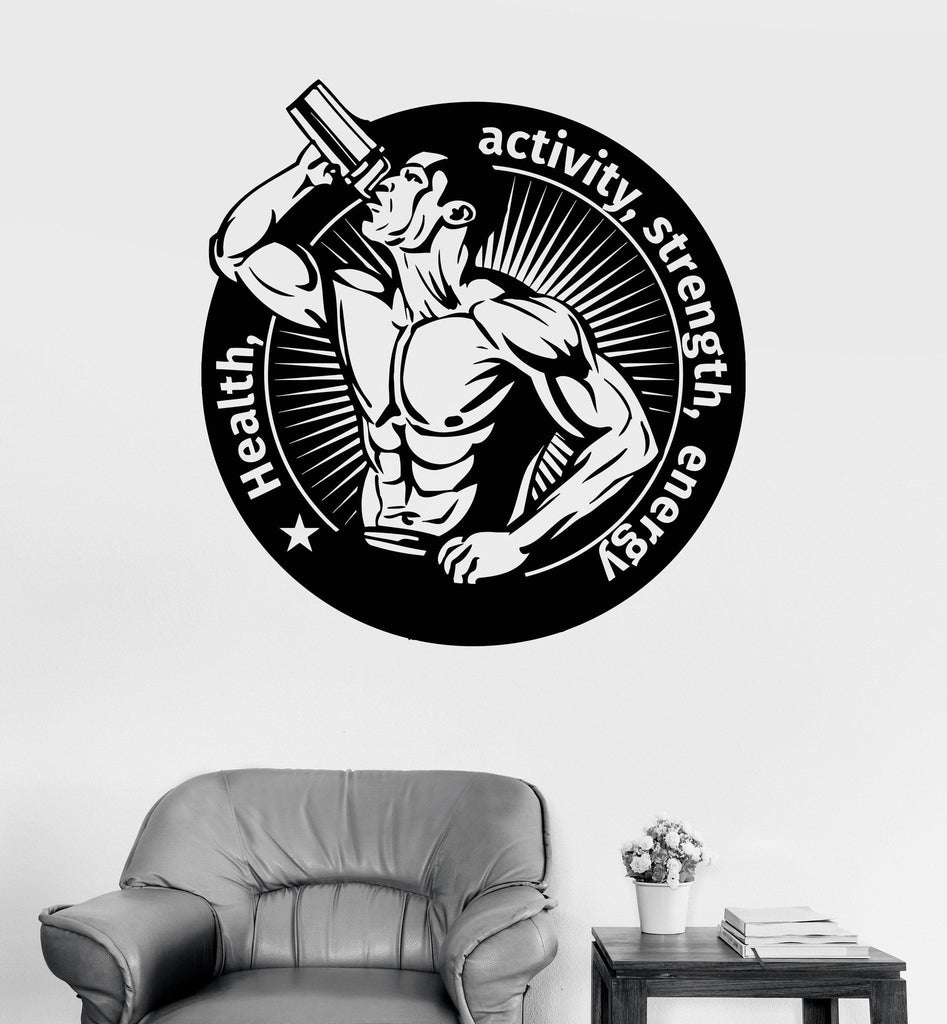 marvellous Muscular Sport Nutrition Wall Decal ll Gym Wall Sticker 80x60cm  : : Baby Products