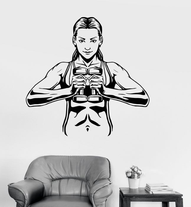 Vinyl Wall Decal Gym Woman Fitness Girl Healthy Lifestyle Sports Stickers Unique Gift (ig3185)