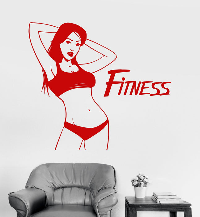 Vinyl Wall Decal Fitness Woman Gym Motivation Sports Decor Stickers Unique Gift (ig3544)