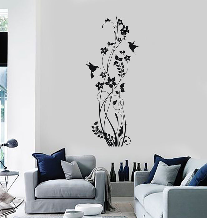 Wall Decal Beautiful Home Decoration Flower Birds Patterns Vinyl Mural Unique Gift (ig2878)