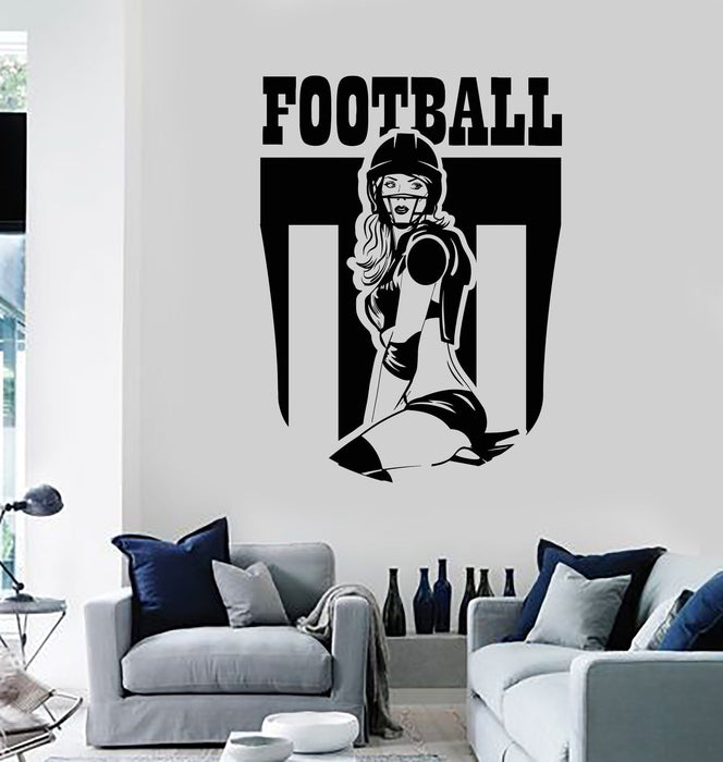 Vinyl Wall Decal Football Girl Sports Teen Room Decoration Stickers Unique Gift (ig3779)