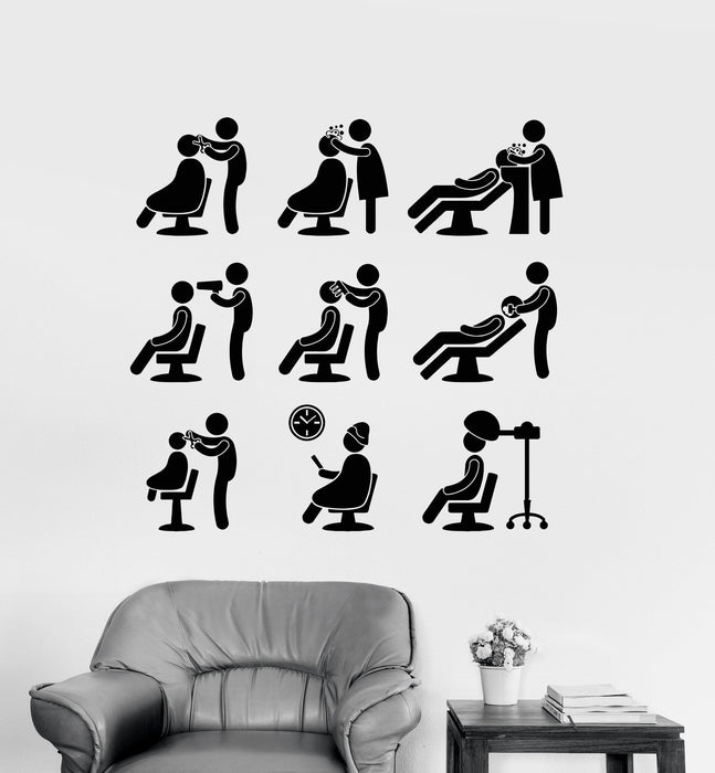 Autocollant mural en vinyle pour salon de beauté, coiffeur, barbier, styliste, cadeau unique (100ig)