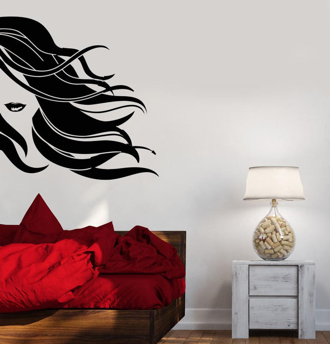 Autocollant mural en vinyle pour salon de beauté, salon de coiffure, coiffure, cadeau unique (ig2935)