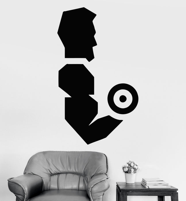 Виниловые наклейки на стену тренажерный зал бодибилдинг фитнес-центр гантели наклейки настенная роспись уникальный подарок (340ig)