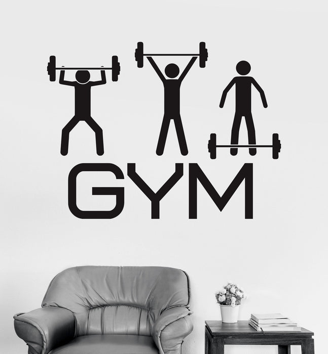 Vinyl Wall Decal Gym Fitness Bodybuilding Iron Sport Stickers Mural Unique Gift (ig3320)