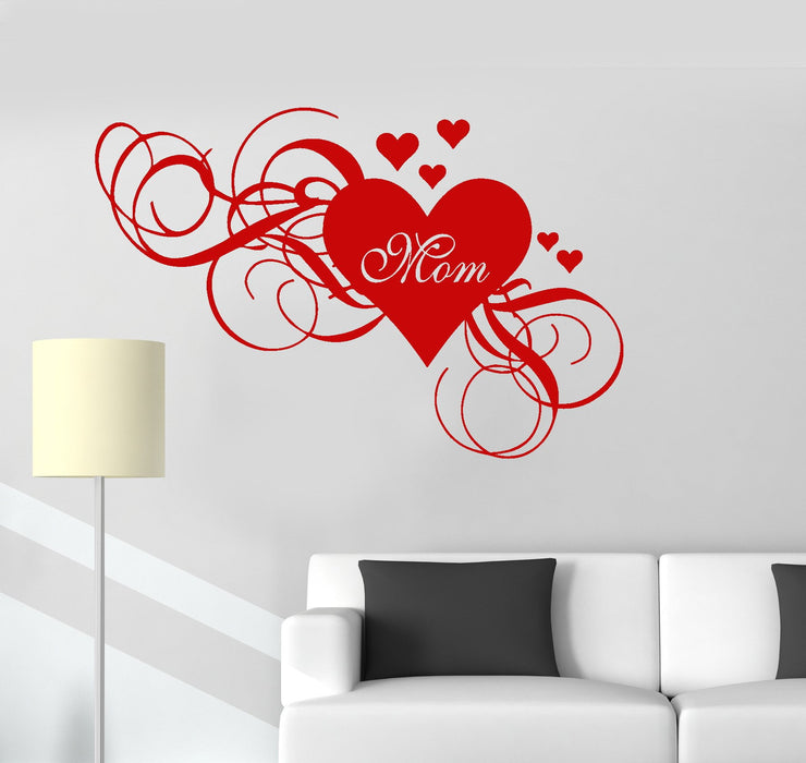 Wall Vinyl Decal Mum Heart Love Mothers Day Family Decor Mom Stickers Unique Gift (ig3068)