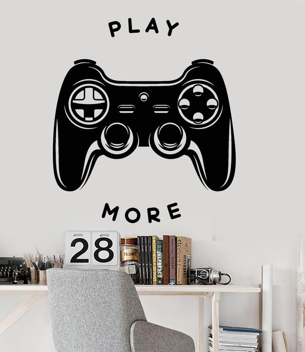 Vinyl Wall Decal Video Game Joystick Gamepad Quote Play Room Stickers Unique Gift (ig3651)