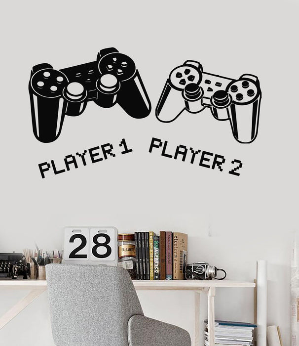 Vinyl Wall Decal Playroom Joystick Gamepad Video Game Gamer Stickers Unique Gift (ig3222)