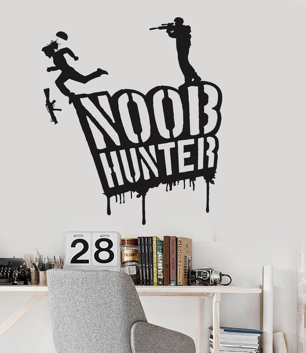 Vinyl Wall Decal Gamer Shooting Video Game Noob Hunter Stickers Unique Gift (ig3667)