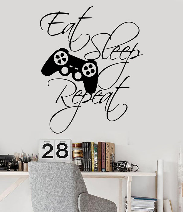 Vinyl Wall Decal Gamer Quote Joystick Lifestyle Video Game Stickers Unique Gift (ig3675)