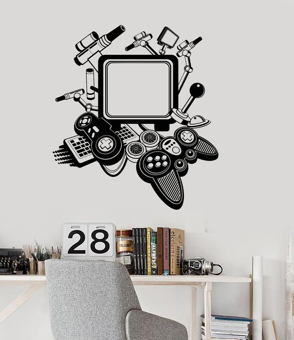 Vinyl Decal Gaming Decor Video Game Playroom Teen Room Joystick Wall Stickers Unique Gift (ig2946)