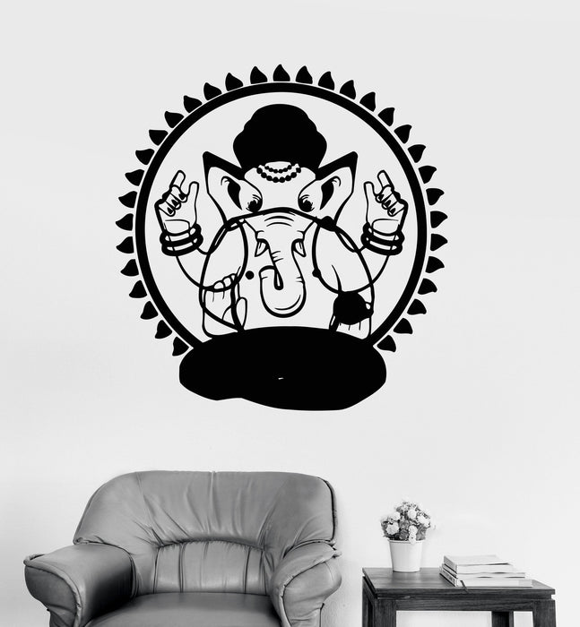Vinyl Wall Decal Ganesha Hinduism God India Bedroom Decor Stickers Unique Gift (ig3267)