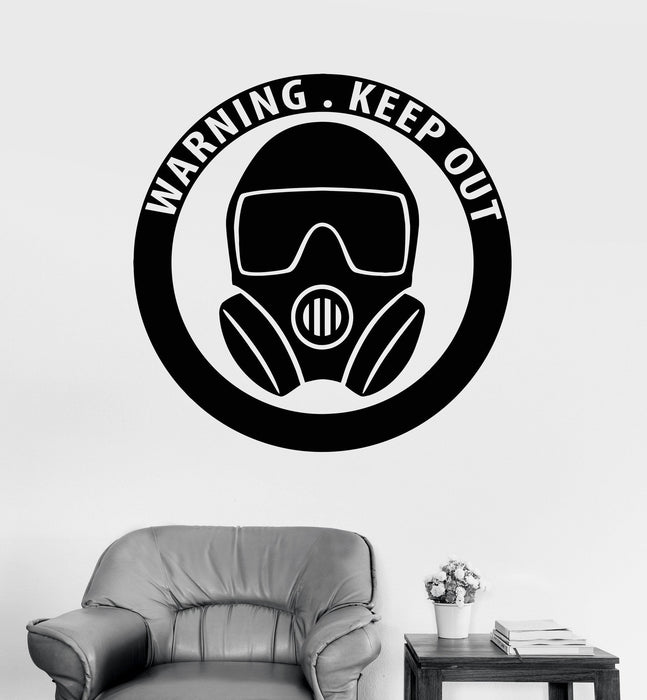 Vinyl Wall Decal Gas Mask Military Art Boy Teen Room Stickers Unique Gift (ig3713)
